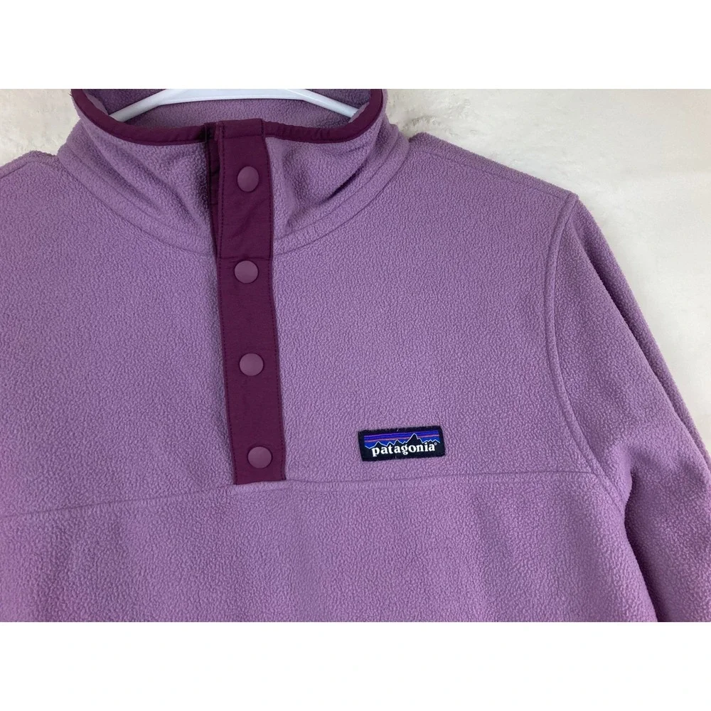 Patagonia Synchilla Snap-T Fleece Women M Lavender Sweater Granola Hiking